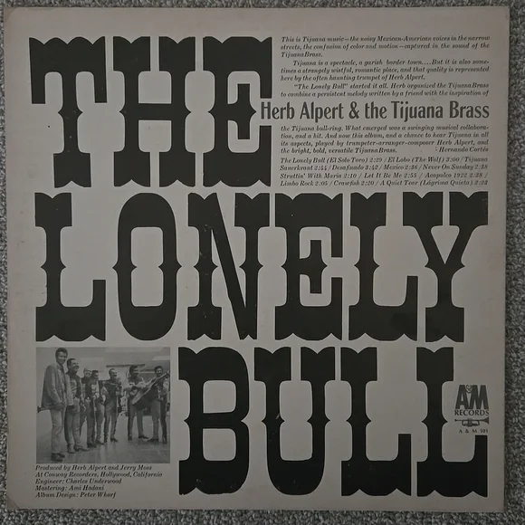 THE LONELY BULL - HERB ALPERT & THE TIJUNA BRASS - LP VINYL ALBUM - Picture 2 of 8